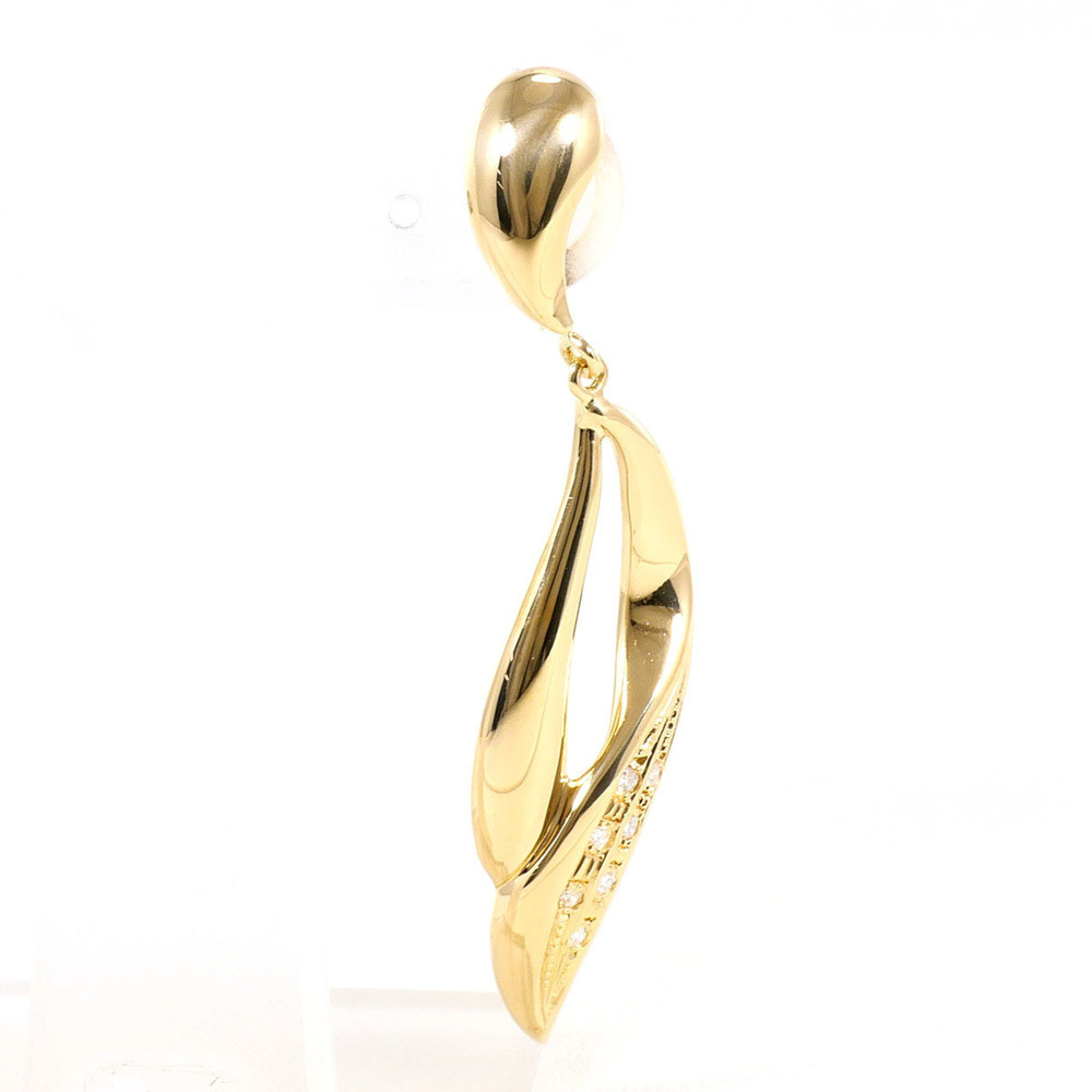 18K (18-karat) Yellow Gold Earring (single) with Diamond (carat mark not stam...